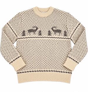 Green Mountain Threadworks Vintage Wool Fair Isle Deer Sweater Size XL